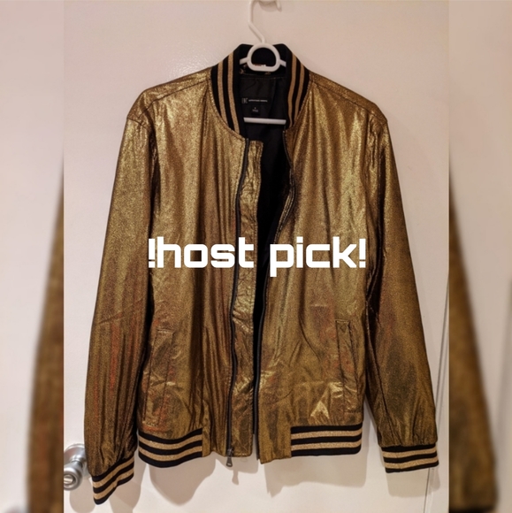 INC International Concepts Other - INC Metallic Gold Foil Men's Bomber Jacket